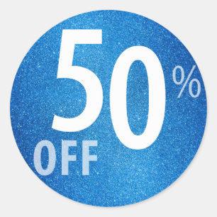 Sticker Rond 50% puissant OUTRE des parties scintillantes