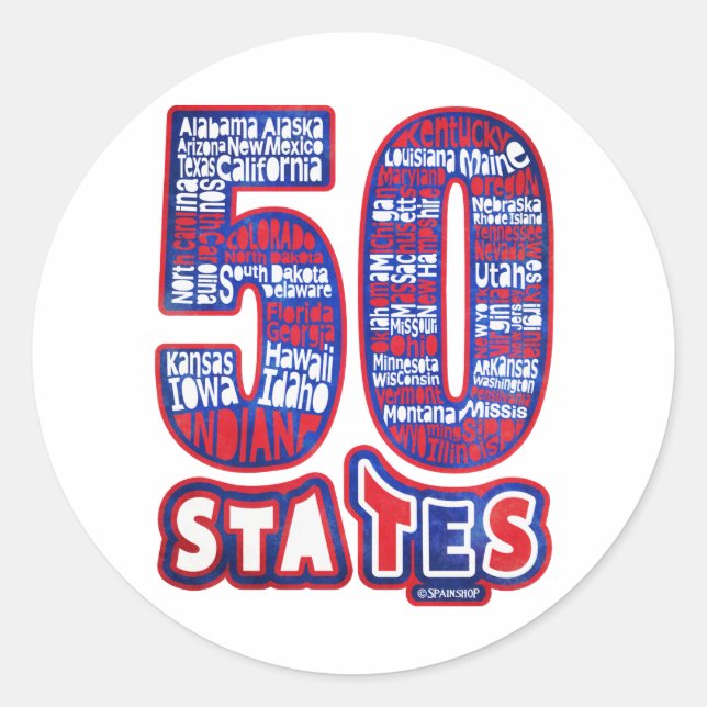 STICKER ROND 50 STATES UTILISE (Devant)