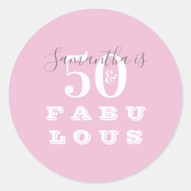 Sticker Rond 50e anniversaire 50 fabuleuse fête d'anniversaire  (Devant)