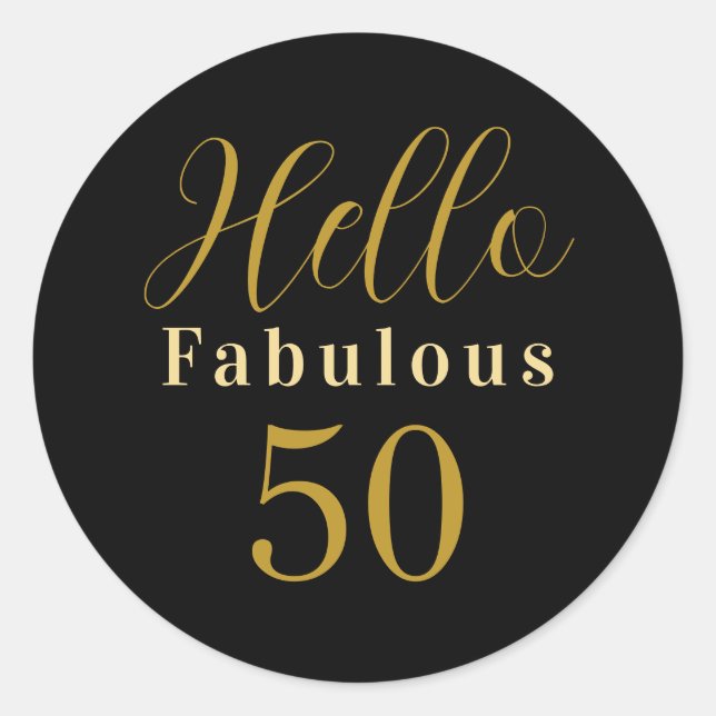 Sticker Rond 50e anniversaire Black Gold Fabuleux 50 anniversai (Devant)