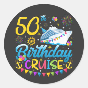 Sticker Rond 50e anniversaire Croisière B-Day Party