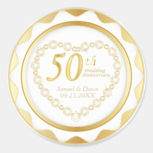 Sticker Rond 50e anniversaire de Mariage d'or