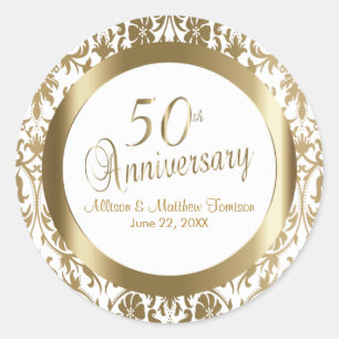 Sticker Rond 50e anniversaire de Mariage d'or