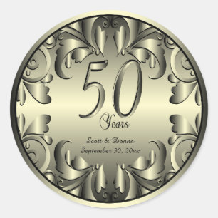 Sticker Rond 50e anniversaire de Mariage d'or