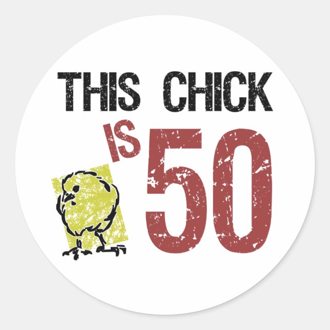 Sticker Rond 50e anniversaire drôle pour les femmes (Devant)