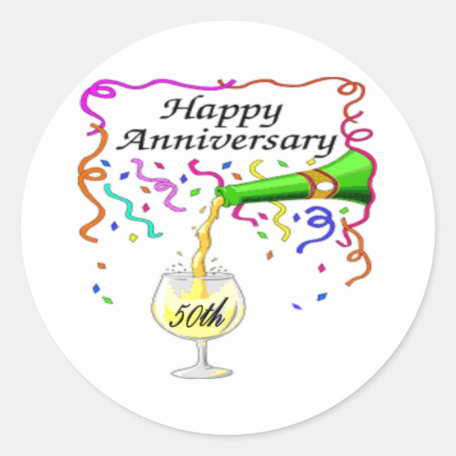 Sticker Rond 50e anniversaire du mariage (Devant)