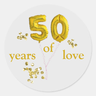 Sticker Rond 50e anniversaire du Mariage Baloons DCSA48
