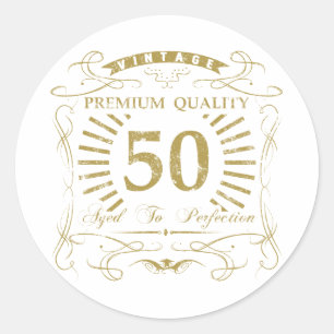Sticker Rond 50e anniversaire Gag cadeau