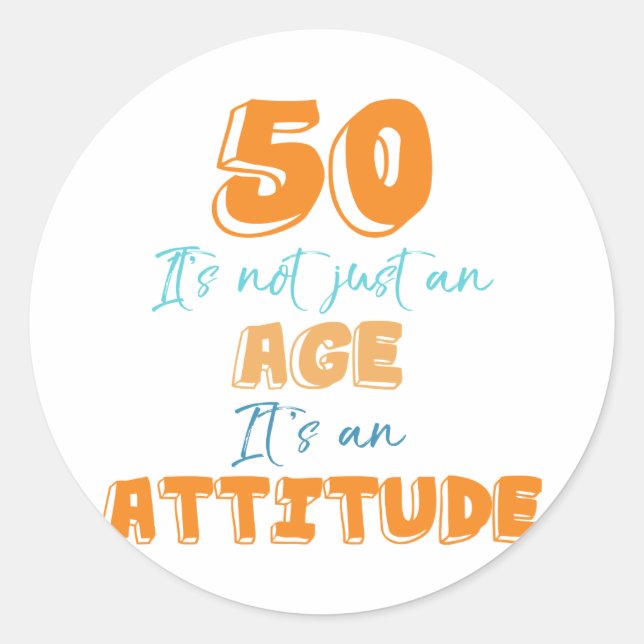 Sticker Rond 50e anniversaire Gag cadeau (Devant)