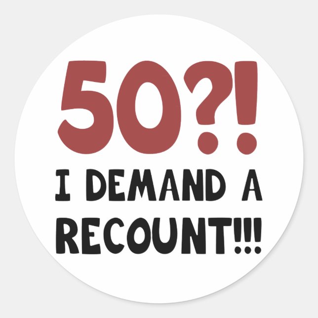 Sticker Rond 50e anniversaire Gag cadeau (Devant)