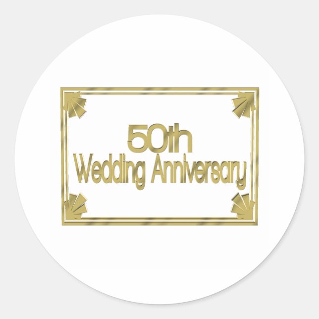 Sticker Rond 50e anniversaire mariage cadeau kw (Devant)