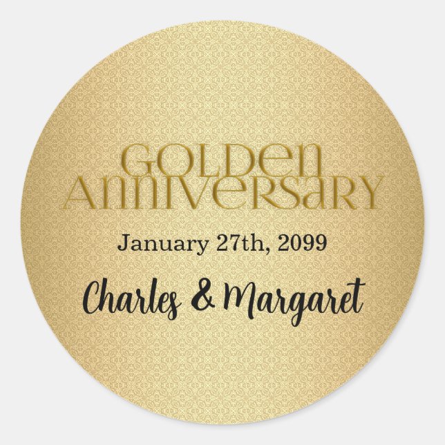 Sticker Rond 50e Anniversaire Mariage d'or (Devant)