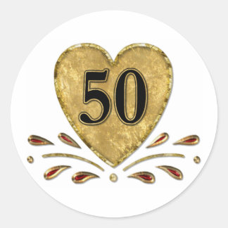 Sticker Rond 50e anniversaire - Or