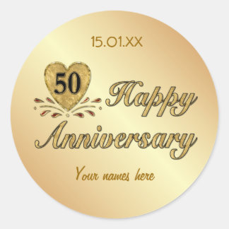 Sticker Rond 50e anniversaire - Or