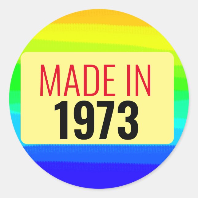 Sticker Rond 50e anniversaire réalisé en 1973 50 ans (Devant)