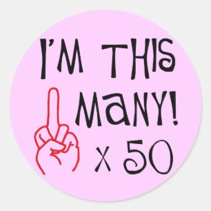 Sticker Rond 50e anniversaire Salute du doigt médian