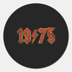 Sticker Rond 50e anniversaire Vintage 1975 Hommes Femmes 50 ans