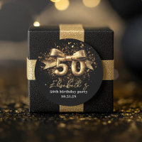 50e fête d'anniversaire moderne Noir et Or