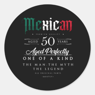 Sticker Rond 50E Mexicaine 50 Ans Né Au Mexique
