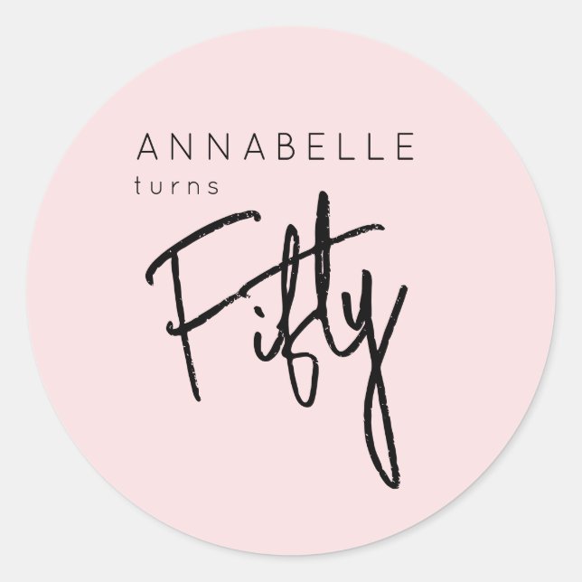 Sticker Rond 50ème cinquantième anniversaire moderne (Devant)