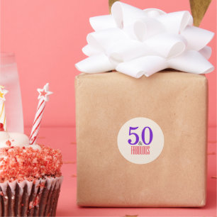 Sticker Rond 50ème et fabuleux violet