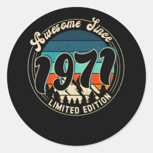 Sticker Rond 51 ans Vintage 51e année Anniversaire 1971
