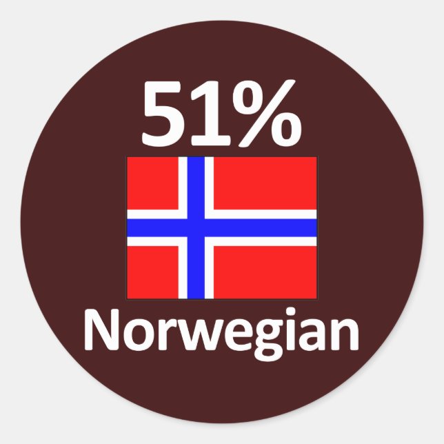 Sticker Rond 51 % norvégien (Devant)