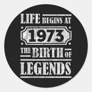 Sticker Rond 52 Ans 1973 Naissance De La Légende 52E Anniversai