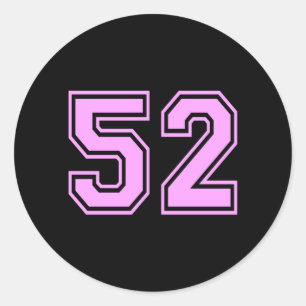 Sticker Rond 52 Numéro Cinquante-Deux Sports Varsity Collège Fi