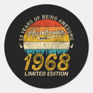 Sticker Rond 57 Ans 1968 Rétro Magnifique 57e anniversaire Cade