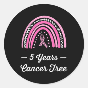 Sticker Rond 5 ans Cancer du sein Survivant libre