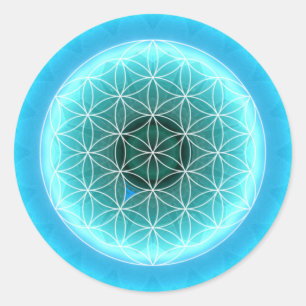 Sticker Rond 5 bleu-clair de chakra de gorge créés par Tutti
