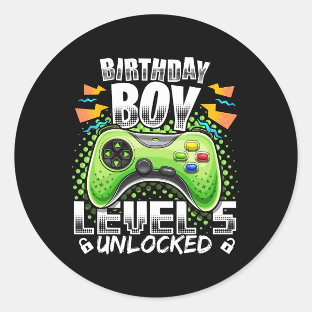 Sticker Rond 5 Jeu vidéo déverrouillé 5e Jeu d'anniversaire Gam (Devant)