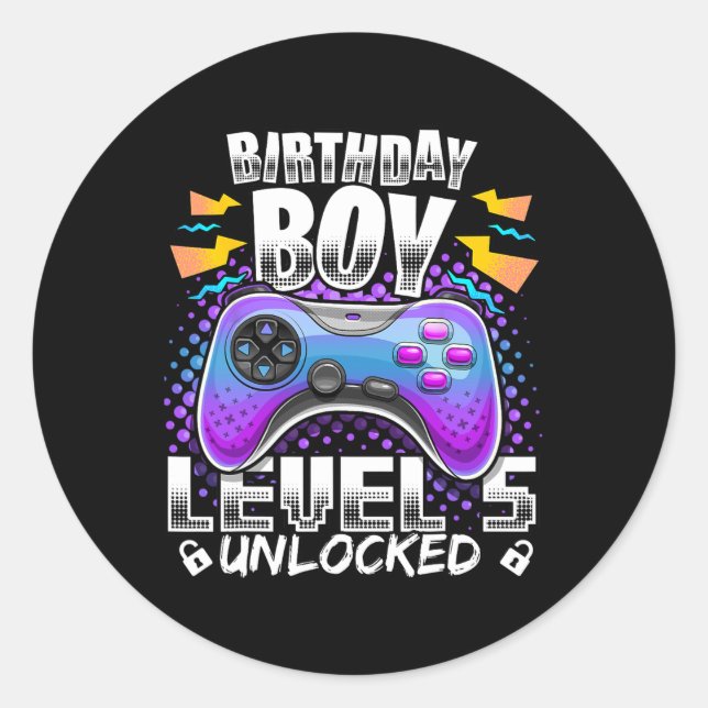 Sticker Rond 5 Jeu vidéo déverrouillé 5e Jeu d'anniversaire Gar (Devant)