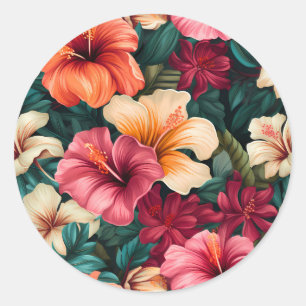 Sticker Rond #5 Motif floral