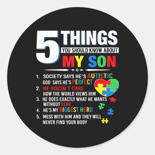 Sticker Rond 5 Things You Should Know About (Devant)