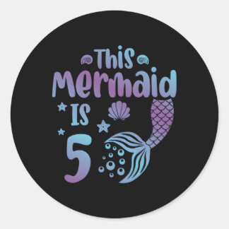Sticker Rond 5 Tonnelle De Sirène 5E Fille Py