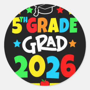 Sticker Rond 5e année 2026 Diplômé de cinquième année École pri