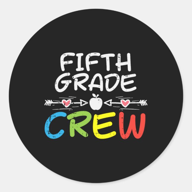 Sticker Rond 5e année d'équipage Premier jour de l'école garçon (Devant)