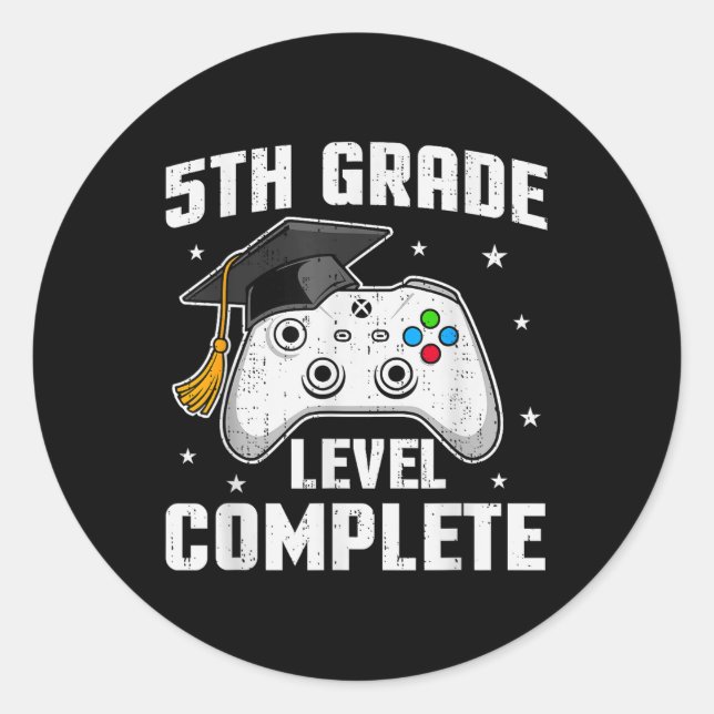 Sticker Rond 5e année Jeu vidéo complet 5e année Gr (Devant)