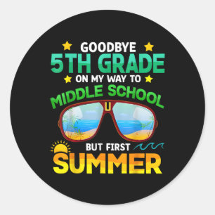 Sticker Rond 5e année Moyen de l'école secondaire premier été