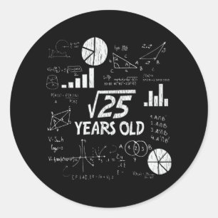 Sticker Rond 5e anniversaire Carré racine math 5 ans Anniversai