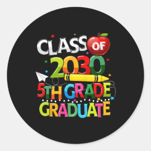 Sticker Rond 5e Classe D'Études Supérieures De 2030 Dernier Jou