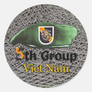 Sticker Rond 5e Groupe des forces spéciales Berets verts Guerr