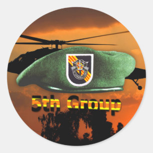 Sticker Rond 5e Groupe des forces spéciales Berets verts Vis SF
