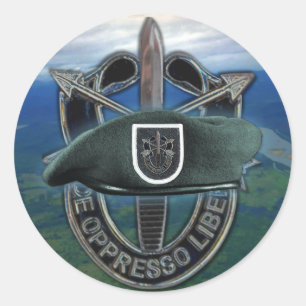 Sticker Rond 5e groupe des forces spéciales Green Berets vétéri
