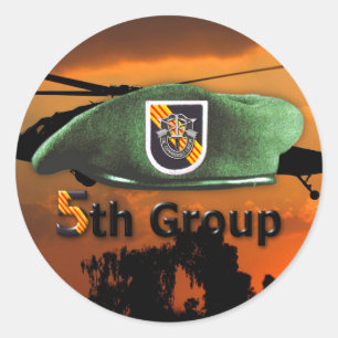 Sticker Rond 5e Groupe des forces spéciales SFG SF Anciens comb