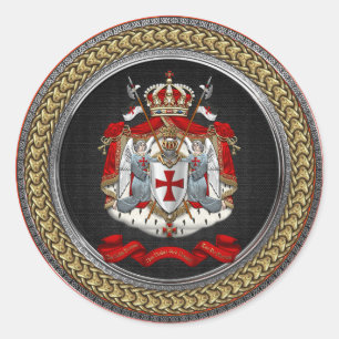 Sticker Rond [600] Armoiries des chevaliers Templiers