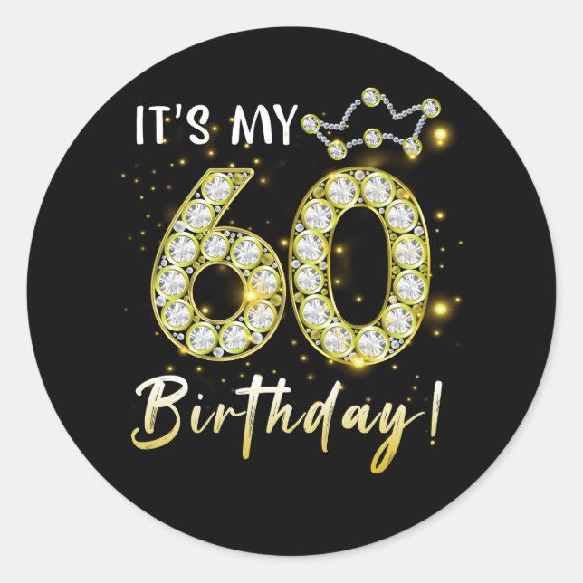 Sticker Rond 60 ans C_s mon anniversaire 60e anniversaire Diamo (Devant)