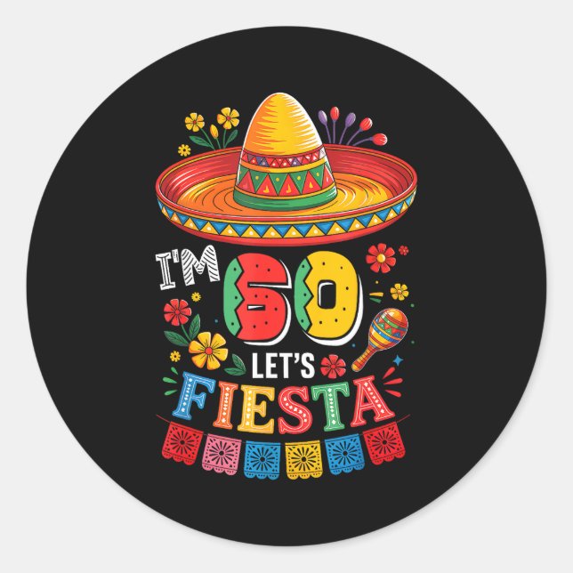Sticker Rond 60 ans fiesta 60e anniversaire mexique 5 (Devant)